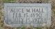 Alice M Hall headstone